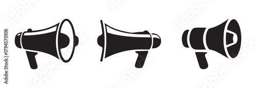 Beautifully designed icon of megaphone, megaphone glyph icon, black megaphone silhouette design icon logo, vector illustration EPS 10.