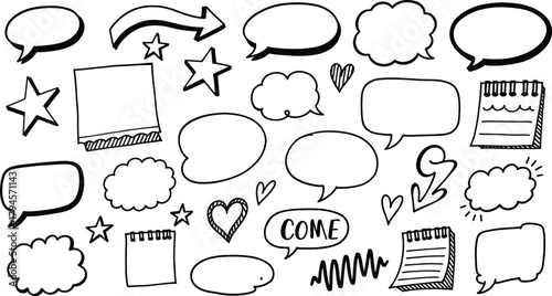 Line marker hand drawn brush arrow element set. Sketch pencil stroke vector graphic pen underline scribble icon. Hand drawn line heart, crown, star symbol highlight marker shape. Vector illustration