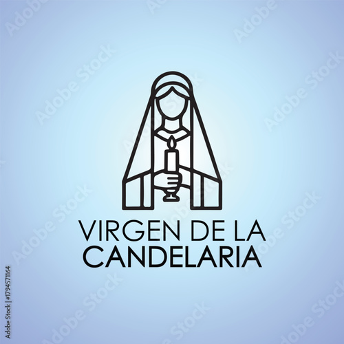 Virgin of Candelaria Icon with Candle