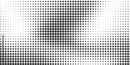 Black halftone gradient dot patterns background