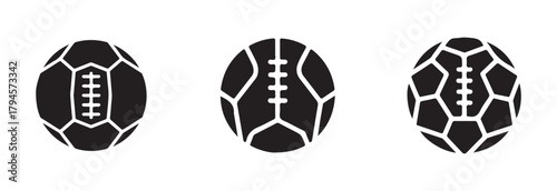 Soccer ball icon set, football simple black style, football or soccer ball icon set in different styles, vector illustration eps 10.