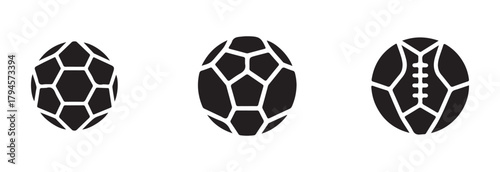 Football icon modern design, soccer ball icon, football simple style, different styles football or soccer ball icon, vector illustration EPS 10.