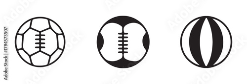 Soccer ball icon set, football simple black style, football or soccer ball icon set in different styles, vector illustration eps 10.