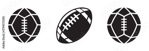 American Football Icon, football simple black style,  leather football icon design, vector illustration EPS 10.