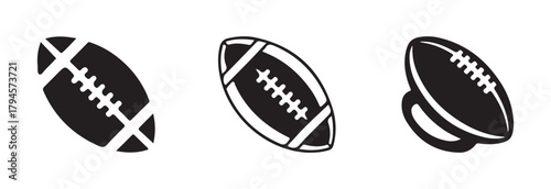 American Football Icon, football simple black style,  leather football icon design, vector illustration EPS 10.