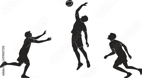 Minimalist Black Silhouette Friends Sitting Around Campfire  