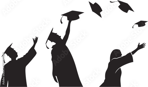 Minimalist Black Silhouette Large Family Reunion  