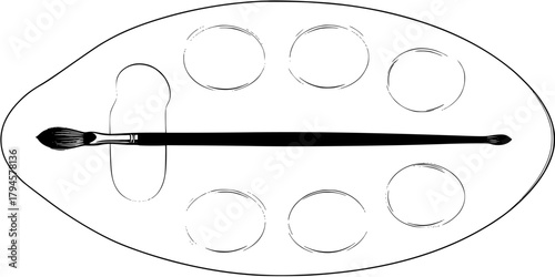 Artist's Palette: Essential Toolkit Painter | Clean, isolated vector art for creative projects.