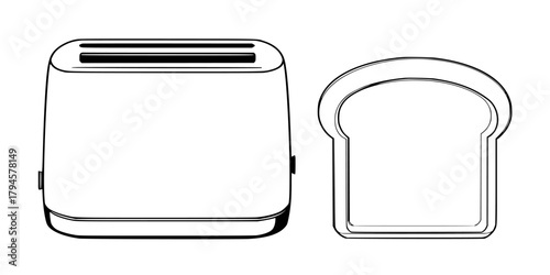 Simplicity Design: Modern Toaster Its Empty Slot | Clean, isolated vector art for creative projects.