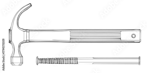 Elegant Tool Craftsmanship | Clean, isolated vector art for creative projects.