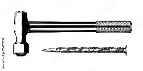 Elegant Mechanical Marvel: Tool Precision Power | Clean, isolated vector art for creative projects.