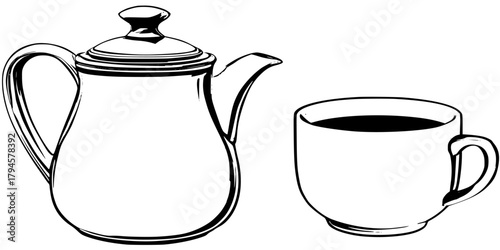 trio classic coffee pots | Clean, isolated vector art for creative projects.