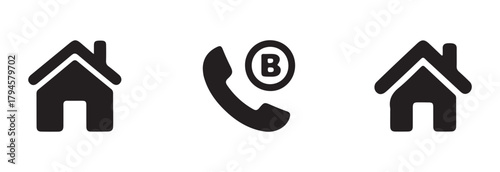 Modern contact & profile icon, contact icon set isolated on transparent background, home, user, phone, & mobile Symbols Vector, vector illustration EPS 10.