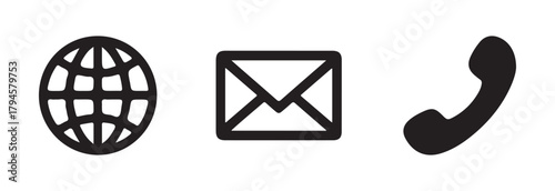 Contact and UI Icon, profile & contact icons – home, email, phone & map symbols for website & mobile app design, vector illustration EPS 10.