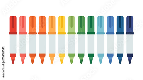 Collection of colorful marker pens, art concept
