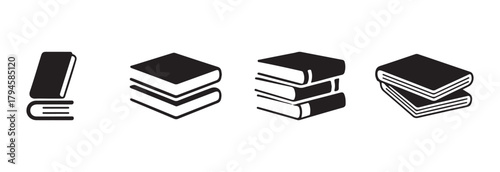 Book icon set, book icon collection for school and collage, education study reading learning language skill sign, vector illustration EPS 10. 