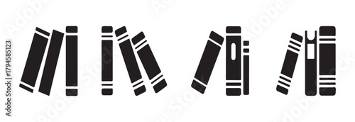 Book icon set, book icon collection for school and collage, education study reading learning language skill sign, vector illustration EPS 10. 