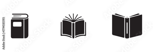 Book icon set, book icon collection for school and collage, education study reading learning language skill sign, vector illustration EPS 10. 