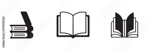 Open and close book icon, Simple book symbol, education concept, vector illustration EPS 10.