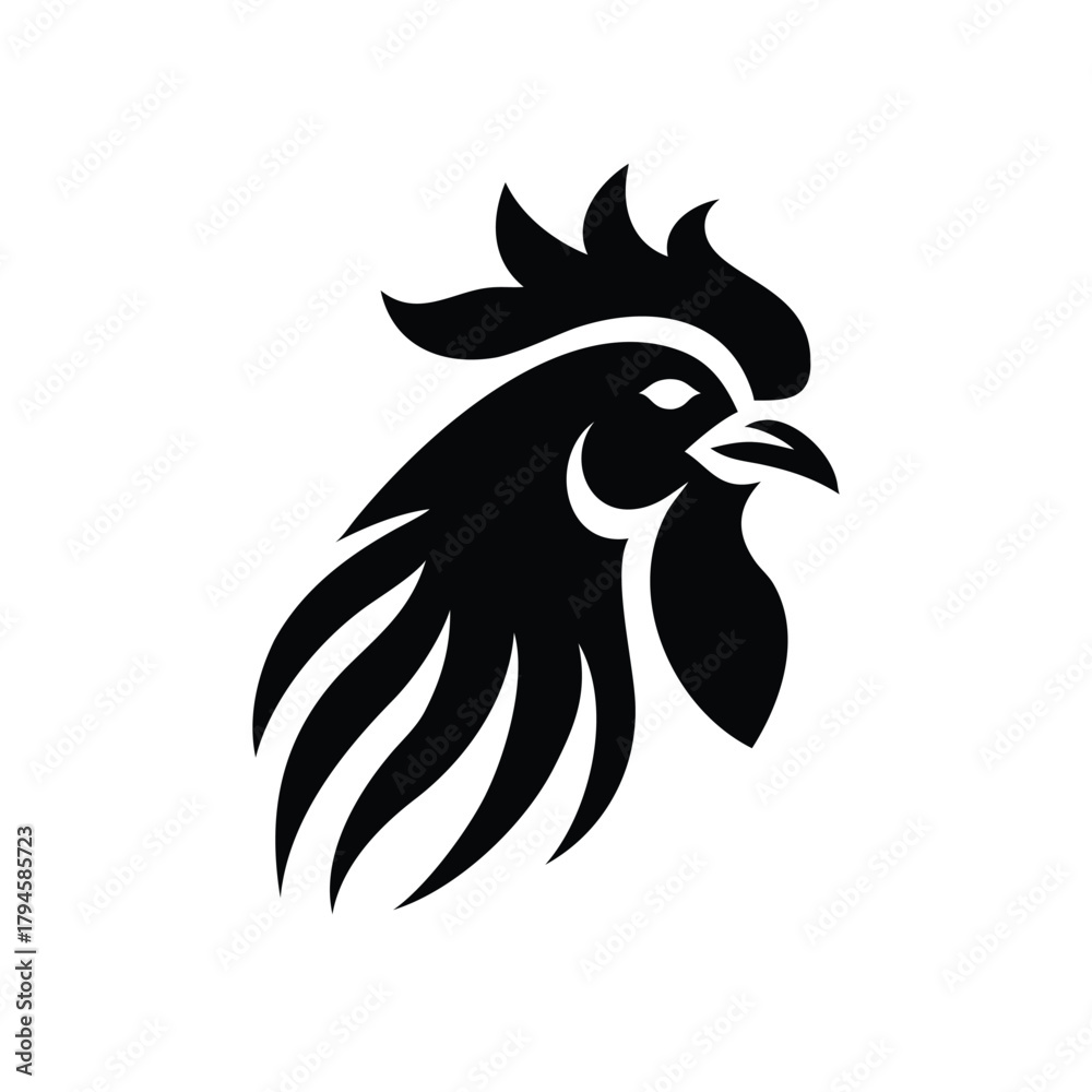Fototapeta premium Bold Rooster Silhouette Icon