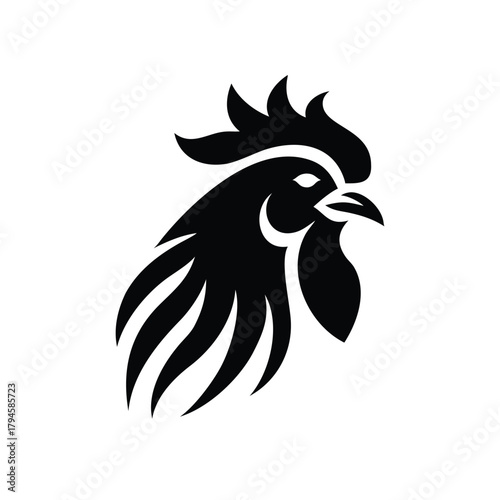 Bold Rooster Silhouette Icon