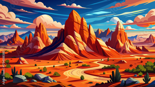 Very beautiful view of Valley of Fire State Park near Las Vegas, Nevada, USA, featuring striking red rock formations, desert landscapes, sculpted sandstone, and wide open skies that highlight the dram