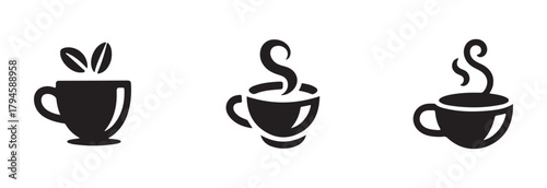 Cup coffee icon, disposable cup. cup coffee with steam, coffee vector icon., vector illustration EPS 10.