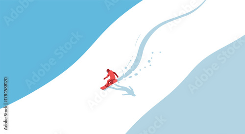 Dynamic snowboarding adventure minimalist winter sports scene