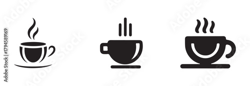 Cup a coffee icon silhouette, Flat style, coffee cup icon vector outline style sign, vector illustration EPS 10.