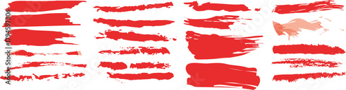 Great Brushstroke textures - paint texture, brushstroke and paintbrush with grunge splashes Collection of vibrant red paint brush strokes and splatters diverse assortment of red paint textures, includ