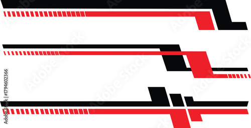 Set of simple car stripes, racing line stickers, sport vinyl decals, automobile decoration elements, graphic racing design vector for cars.