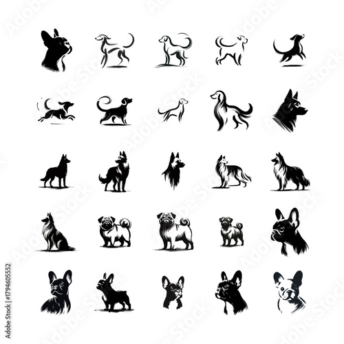 Dog Breeds Collection: Silhouette Style Vector Set