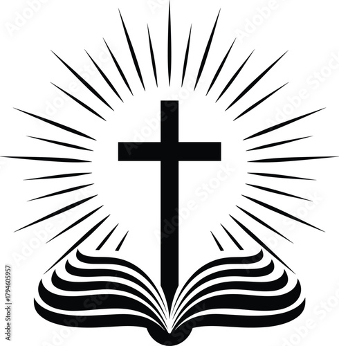 Cross with Rays and Open Book