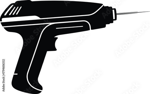 Power Drill Silhouette Construction Tool Vector