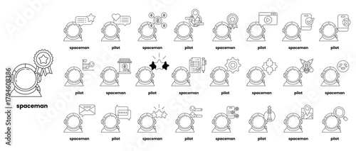 A series of cartoon characters are shown in a grid