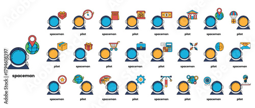 A series of cartoonish drawings of animals, including a horse, a cow