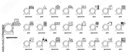 A collection of cartoon characters with the word "Pilot" written in the center