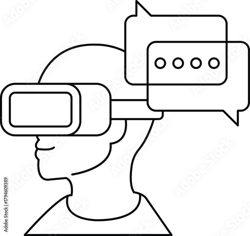 The man is wearing a headset that allows him to experience a virtual world