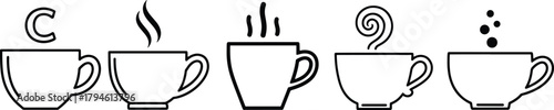 Set of coffee cup icons Vector