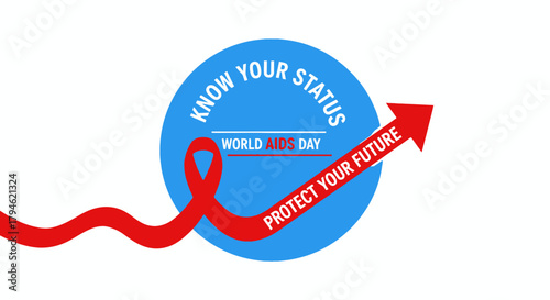 Remember World AIDS Day with a powerful message to know your status and protect your future with a red ribbon of awareness and support