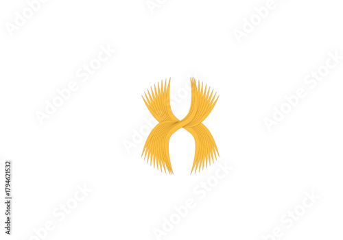 vector illustration of a golden flower with open petals