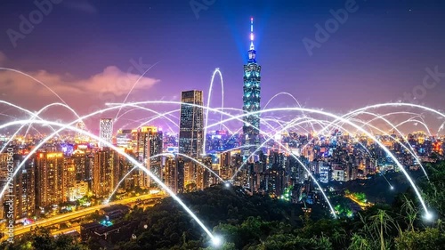 Smart City Network Connectivity and Digital Transformation in Modern Urban Landscape.