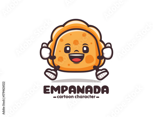 Empanada cartoon mascot with thumbs up