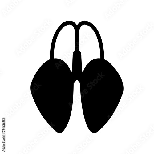 Stylized lung illustration with a bold, modern, and minimalistic graphic representation