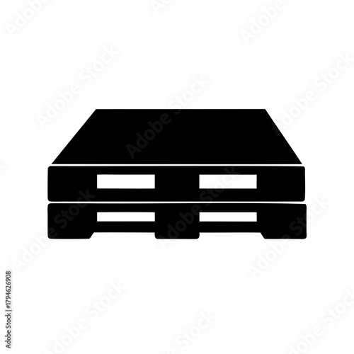 Simplified black and white pallet illustration perfect for logistics industry usage