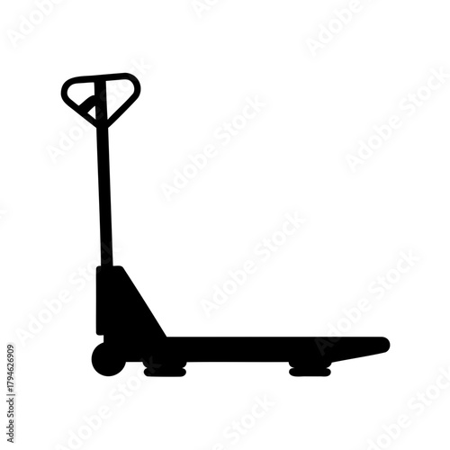 Detailed silhouette of a hand pallet jack used for warehouse operations