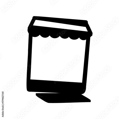 Stylized Silhouette of a Storefront, Likely a Shop or Business Entity