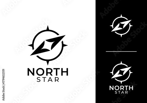 simple creative north star logo design vector	
