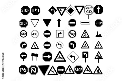 traffic sign silhouette pack 1