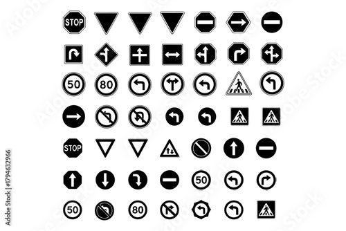 traffic sign silhouette pack